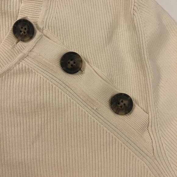 Banana Republic Ribbed Supima Cotton long sleeve sweater Crew neck - Cream - XL - Picture 8 of 8